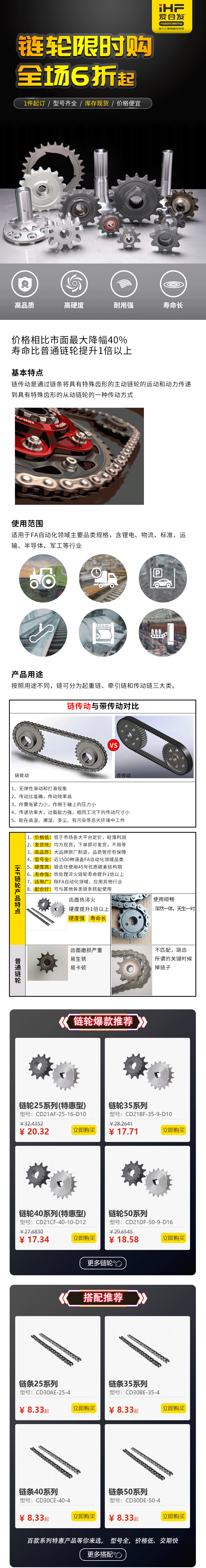 特惠現貨：愛(ài)合發(fā)鏈輪鏈條省錢(qián)耐用！
